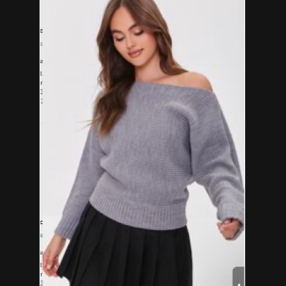 Ribbed Off-Shoulder Sweater - Picture 3 of 9